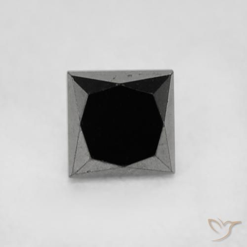 0.20ct Natural Preto Diamante, Quadrado, Opaco