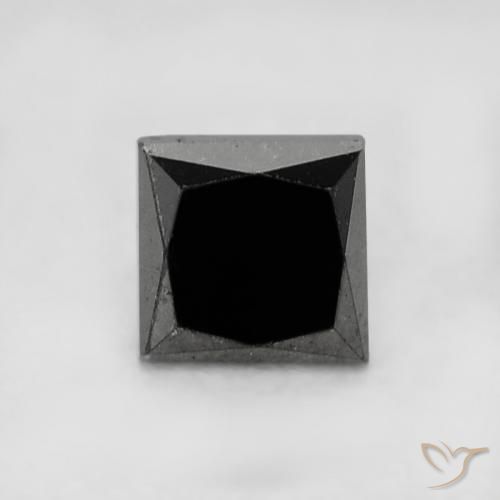 0.35ct Natural Preto Diamante, Quadrado, Opaco