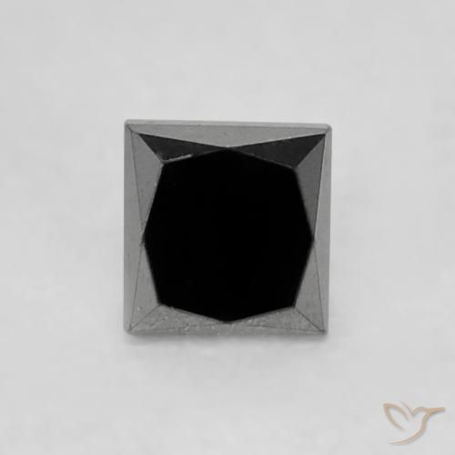 0.22ct Natural Preto Diamante, Quadrado, Opaco