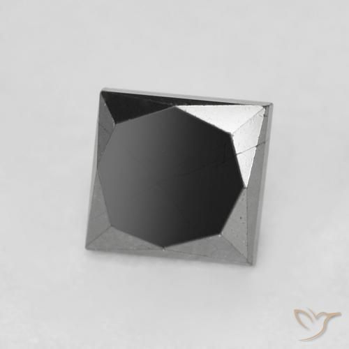 0.68ct Natural Preto Diamante, Quadrado, Opaco