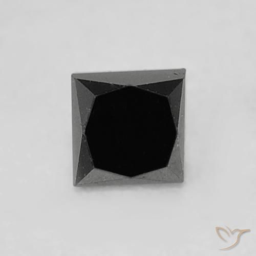 0.15ct Natural Preto Diamante, Quadrado, Opaco