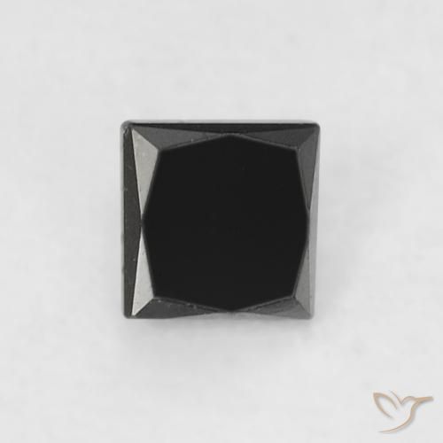 0.12ct Natural Preto Diamante, Quadrado, Opaco