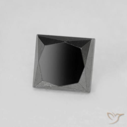 0.24ct Natural Preto Diamante, Quadrado, Opaco