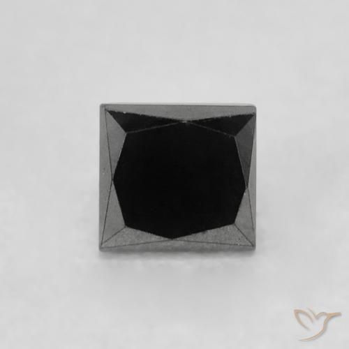 0.28ct Natural Preto Diamante, Quadrado, Opaco