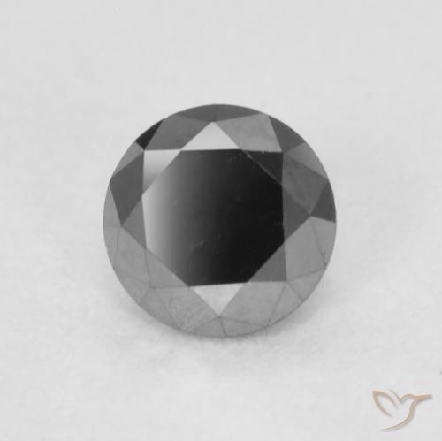 Diamante Preto Natural 0.22ct, Redondo, Opaco