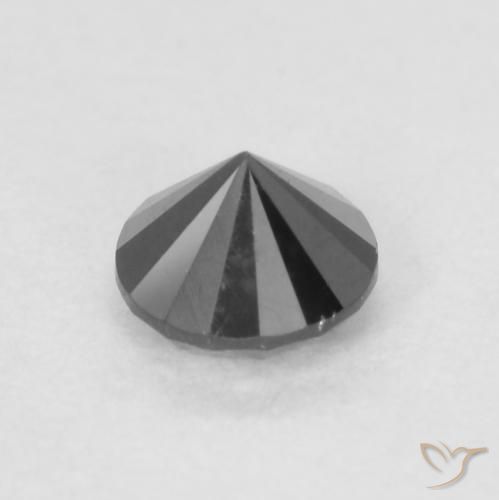 Diamante Preto Natural 0.22ct, Redondo, Opaco
