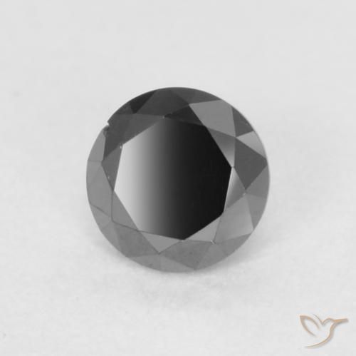 Diamante Preto Natural 0.22ct, Redondo, Opaco