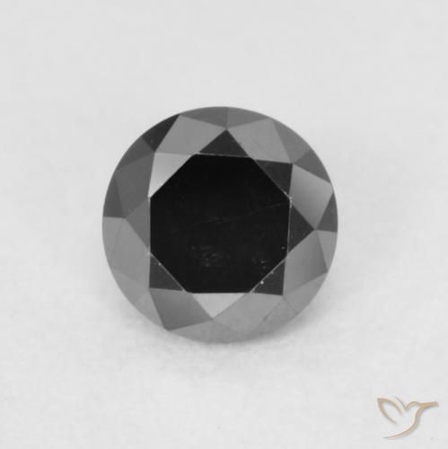 0.20ct Natural Preto Diamante, Redondo, Opaco