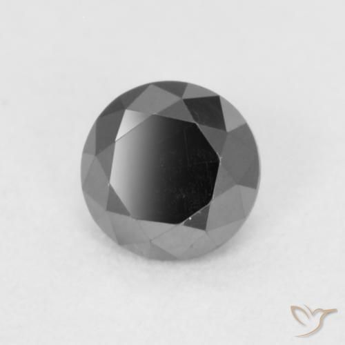 Diamante Preto Natural 0.20ct, Redondo, Opaco