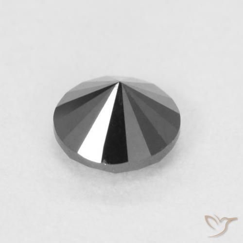 Diamante Preto Natural 0.20ct, Redondo, Opaco