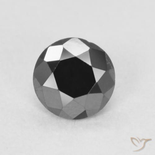 Diamante Preto Natural 0.21ct, Redondo, Opaco