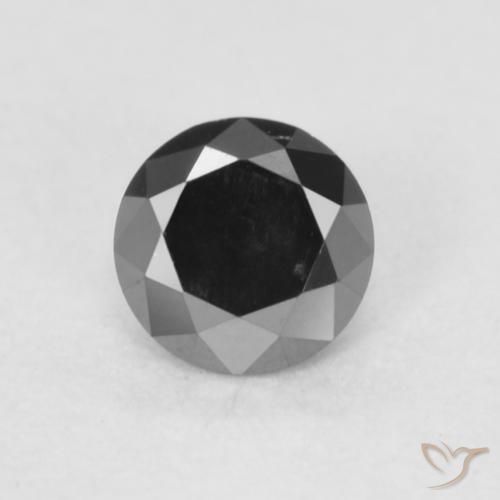 0.20ct Natural Preto Diamante, Redondo, Opaco