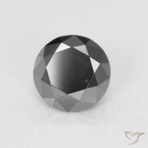 Diamante Preto Natural 0.20ct, Redondo, Opaco