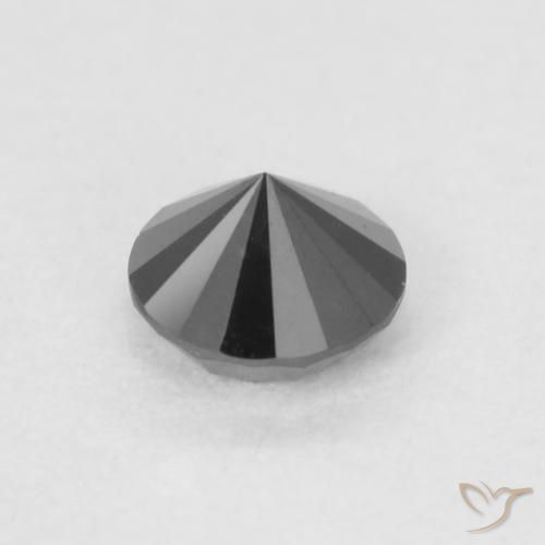 Diamante Preto Natural 0.20ct, Redondo, Opaco