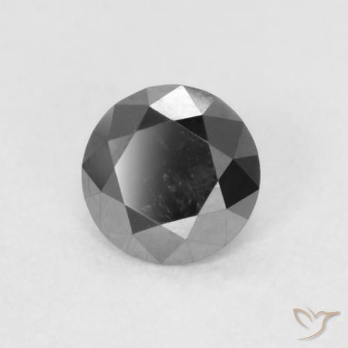 Diamante Preto Natural 0.17ct, Redondo, Opaco