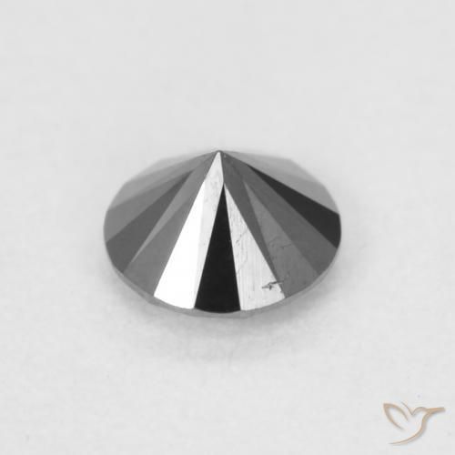 Diamante Preto Natural 0.17ct, Redondo, Opaco