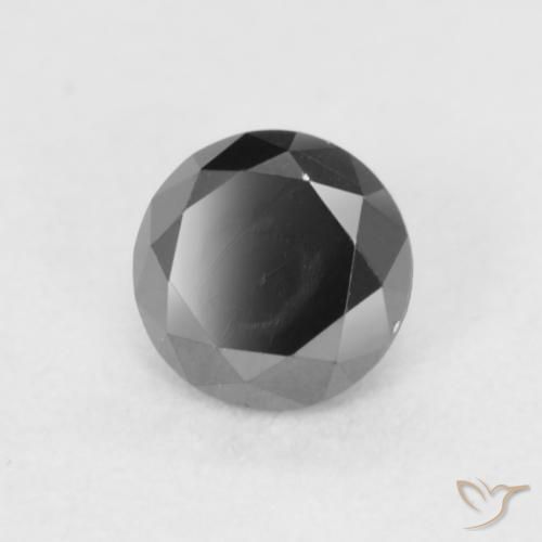 Diamante Preto Natural 0.22ct, Redondo, Opaco