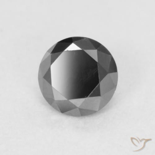 Diamante Preto Natural 0.21ct, Redondo, Opaco