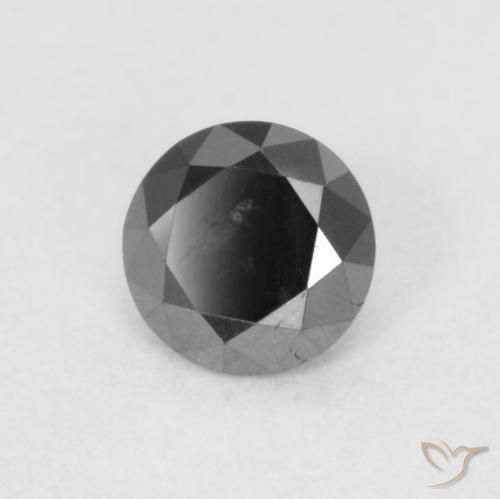Diamante Preto Natural 0.18ct, Redondo, Opaco