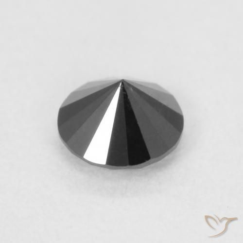 Diamante Preto Natural 0.18ct, Redondo, Opaco