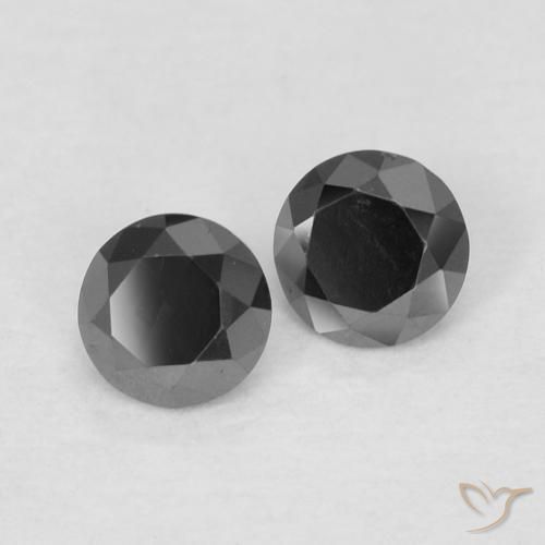 Pedras preciosas de Diamante Preto natural de 0.24 ct, Redondo, Opaco