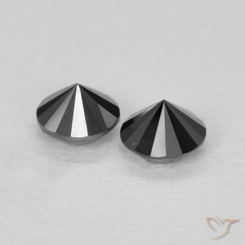 Pedras preciosas de Diamante Preto natural de 0.24 ct, Redondo, Opaco