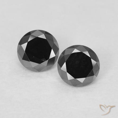 0.25ctw Natural Preto Diamante, Redondo, Opaco
