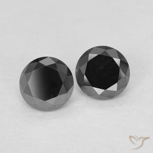 Pedras preciosas de Diamante Preto natural de 0.25 ct, Redondo, Opaco