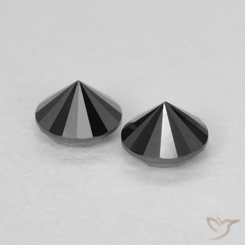Pedras preciosas de Diamante Preto natural de 0.25 ct, Redondo, Opaco