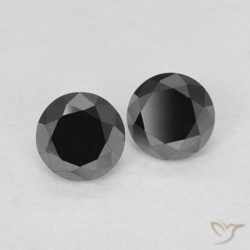 Pedras preciosas de Diamante Preto natural de 0.27 ct, Redondo, Opaco