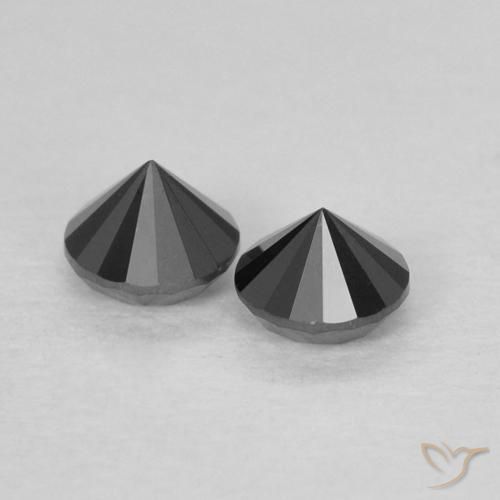 Pedras preciosas de Diamante Preto natural de 0.27 ct, Redondo, Opaco