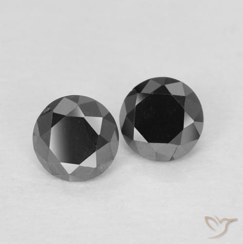 Pedras preciosas de Diamante Preto natural de 0.26 ct, Redondo, Opaco