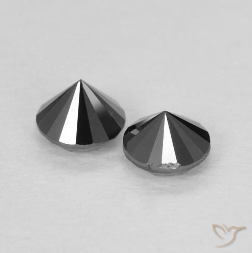 Pedras preciosas de Diamante Preto natural de 0.26 ct, Redondo, Opaco