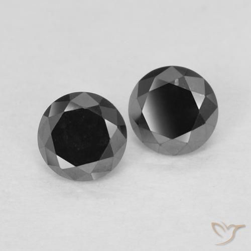 Pedras preciosas de Diamante Preto natural de 0.27 ct, Redondo, Opaco