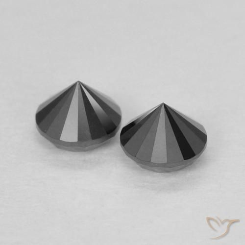 Pedras preciosas de Diamante Preto natural de 0.27 ct, Redondo, Opaco