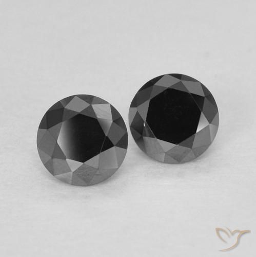 Pedras preciosas de Diamante Preto natural de 0.27 ct, Redondo, Opaco