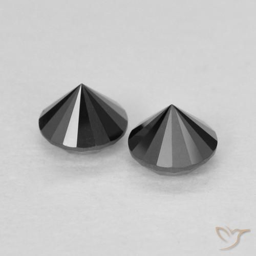 Pedras preciosas de Diamante Preto natural de 0.27 ct, Redondo, Opaco