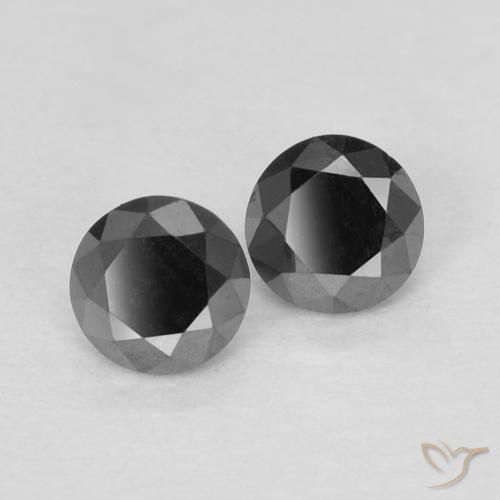 Pedras preciosas de Diamante Preto natural de 0.29 ct, Redondo, Opaco