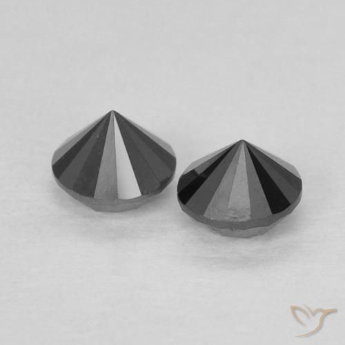 Pedras preciosas de Diamante Preto natural de 0.29 ct, Redondo, Opaco