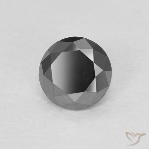 Diamante Preto Natural 0.22ct, Redondo, Opaco