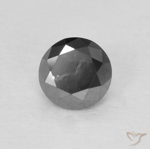 Diamante Preto Natural 0.22ct, Redondo, Opaco