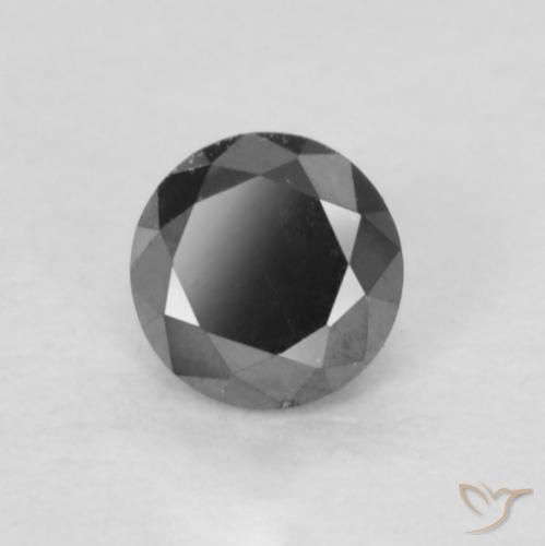 Diamante Preto Natural 0.15ct, Redondo, Opaco