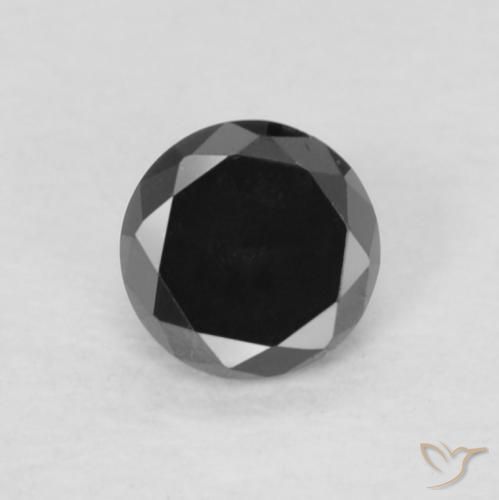 0.15ct Natural Preto Diamante, Redondo, Opaco
