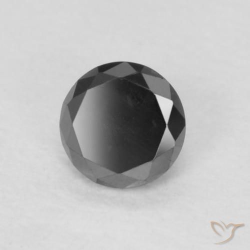 Diamante Preto Natural 0.15ct, Redondo, Opaco
