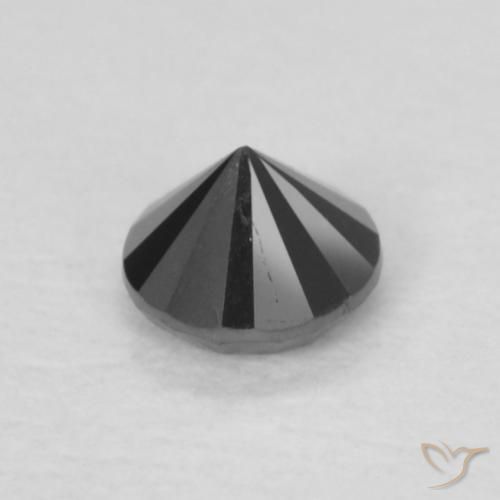 Diamante Preto Natural 0.15ct, Redondo, Opaco