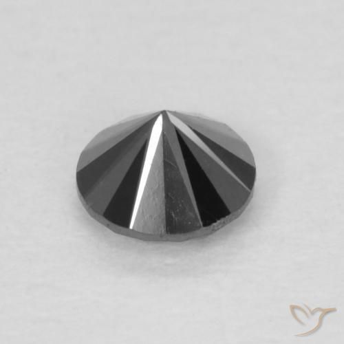 Diamante Preto Natural 0.14ct, Redondo, Opaco