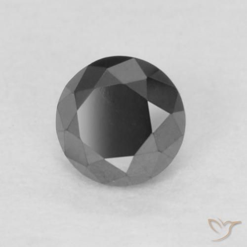 Diamante Preto Natural 0.17ct, Redondo, Opaco