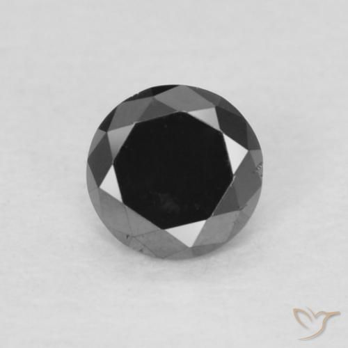 0.13ct Natural Preto Diamante, Redondo, Opaco