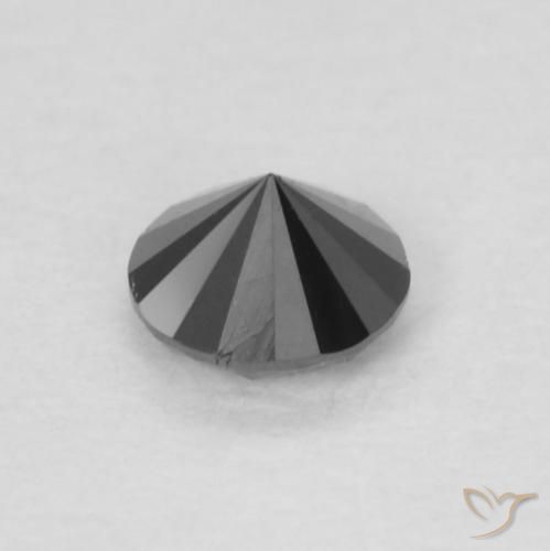 Diamante Preto Natural 0.13ct, Redondo, Opaco