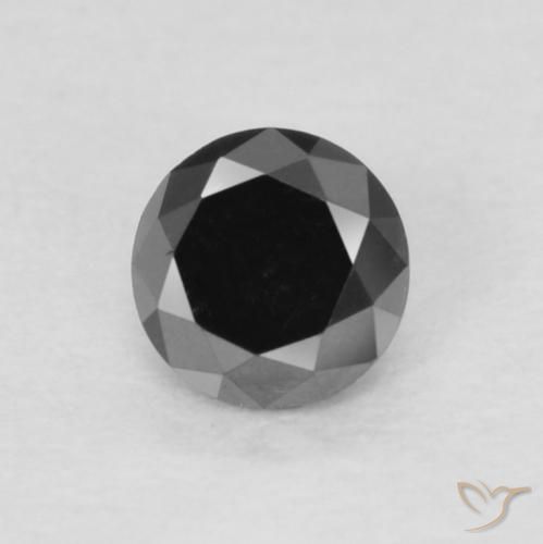 0.14ct Natural Preto Diamante, Redondo, Opaco